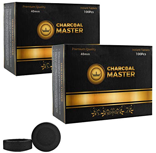 Coal Instant Light – Incense Instant Coal Disks – Coal Tablets – Charcoal Disks – Set of 200 Coals – 40 mm Quick Light Charcoal Briquettes – Natural Coal Disks – Slow Burn and Low Smoke (200)