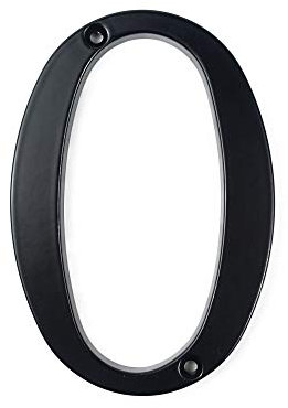 HASWARE Número de casa signo 4 pulgadas (10 cm) puerta moderna números placa señalización dirección dirección dirección dígitos aleación de zinc (negro, 0)