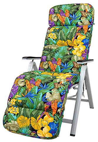 Kettler Polen KETTtex 8194 Auflage Relaxliegen Kreta Papagei bunt Sitzpolster 175x50x8 cm (ohne Liege)
