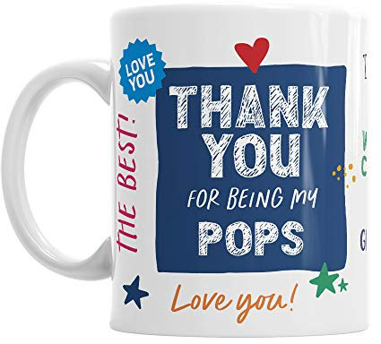 Pops Gift - Tazza da caffè in ceramica, 325 ml