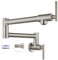 Heyalan Pot Filler Faucet Wall Mounted Stainless Steel 304 Brushed Nickel Double Joint Swing Folding Arms with Two Handles Single Hole Commercial Kitchen Sink Faucet Control Water