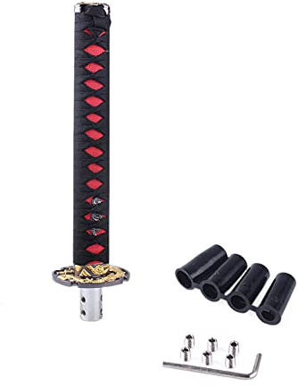 Automatik-Schaltknauf mit Samurai-Schwert, universell, kompatibel mit Schaltgetriebe, Schwarz, 26 cm