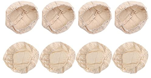 Tomaibaby 8 Stück Leineneinsatz Brotteig Korb Bezug Gärtuch Leinen Tuch Bäcker Brot Basket Cloth Liner Gärkörbe Bezug Proofing Tuch für Brotteig Brötchen Rund 23×8. 5cm Oval 25×15×8cm