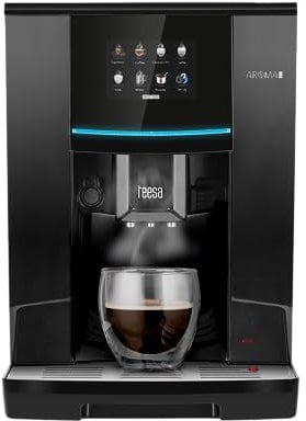 TEESA Kaffeevollautomat Aroma 800 mit Mahlwerk und Milchaufschäumer, 19 BAR, TSA4008, schwarz