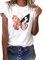 heekpek T Shirt Donna Manica Corta Bianca Cotone Maglietta Manica Corta Donna Casual Girocollo Stampa Estiva Base Tee Bluse,Farfalla, M