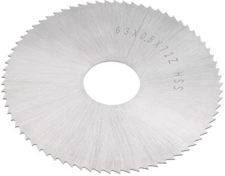 sourcing map Kreissägeblatt 63mm (2-1/2) Durchm. 0.5mm Dick 72 Zähne, Fräser aus 6542 Hochgeschwindigkeitsstahl (HSS) mit 16mm Dorn zum Holz PVC und Aluminium Schneiden