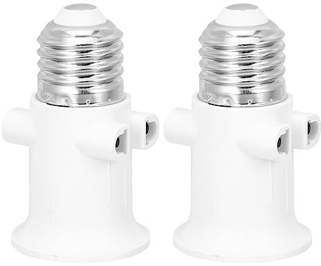 Uonlytech 2pcs Light Socket to Plug Adapter Outlet Plug Splitter Light Bulb Socket