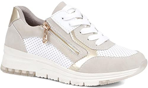 Wedge Trainers - Beige Size 6