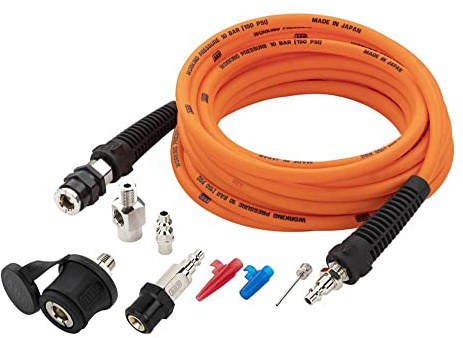 ARB 171302 V2 Kit de gonflage de pneu portable avec tuyau d'air haute température 7,9 m et kit d'accessoires redessinés, montage rapide pour systèmes universels à bord et compresseurs d'air