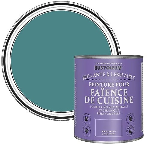 Rust-Oleum Green Water-Resistant Kitchen Tile Paint in Gloss Finish - Peacock Suit 750ml