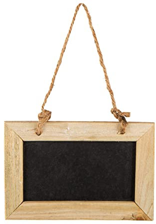 Logbuch-Verlag Kleine Tafel mit Schnur zum Aufhängen 15 x 12 cm Kreidetafel schwarz Holz zum Beschriften
