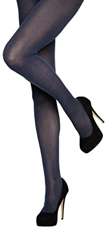 Charnos Cotton Rib Tights Navy Small - Medium
