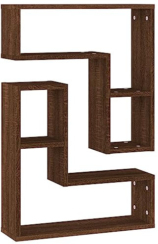 vidaXL Étagères murales 2 pcs Chêne Marron 50x15x50 cm Bois ingénierie, étagère Flottante, étagère d'angle, Armoire Murale, unité Murale TV