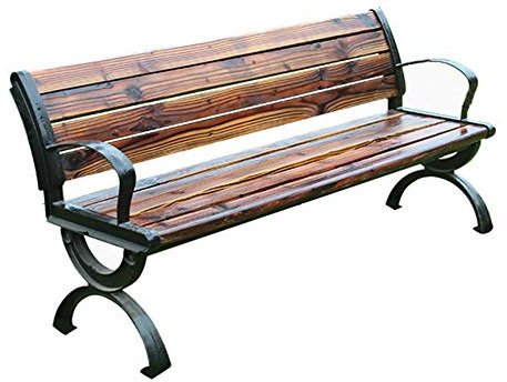 JOZZY Gartenbank, Parkbank, 3-Sitzer, Beine aus Aluminiumguss, Bänke mit Latten aus Massivholz, korrosionsbeständig, Verandastuhl, wetterfest mit Armlehne