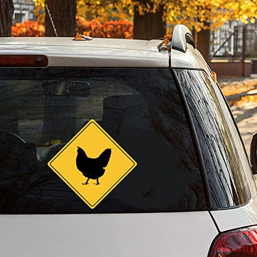 Yelolyio Auto-Aufkleber mit Huhn Xing Huhn Kreuzung, Huhn-Silhouette, Vinyl-Aufkleber, Tier-Aufkleber, lustige Autoaufkleber für Autos, personalisierte Aufkleber für Laptop, 27,9 cm (11 Zoll)