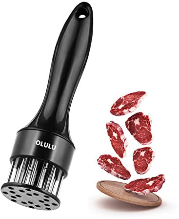 OLULU Meat Tenderizer, Stainless Steel Needle Ultra Sharp 20 Blades Meat Tenderizer Tool for tenderizing Chicken, Beef, Steak, Veal and Pork