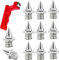 LATRAT 14 pistas de 6 mm con 1 llave de pico, picos estables para saltar, correr, senderismo, plástico, pasarela (50 unidades de 6 mm y 1 llave de punta)