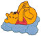 Comercial Mercera Disney © Winnie Puuh Wolken - Aufnäher, Bügelbild, Aufbügler, Applikationen, Patches, Flicken, Zum Aufbügeln, Größe: 8,6 x 5,9 cm