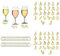 102 Piezas Marcadores de Copas de Vino Identificadores de para vino Identificación de Vidrio Reutilizable DIY marcador de cristal reutilizable 26 letras Para fiestas con copas de vino bar bodas