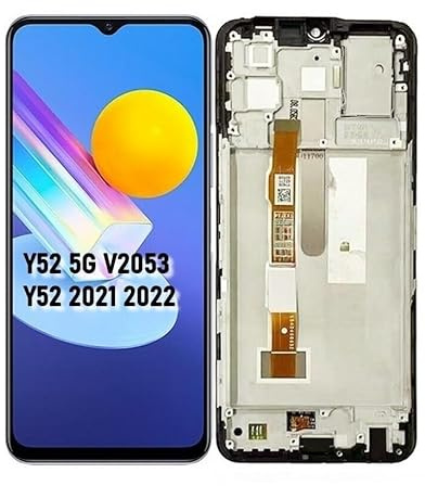 WAXLEM Écran Tactile LCD Complet avec Chassis Original avec Tactile Compatible avec Vivo Y52 (5G)