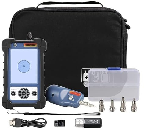 DISHENGZHEN Fiber Optic Inspection Microscope Probe with 3.5 inch Display Screen Monitor, 400X Magnification Optical Communication Fiber Cable Inspection Microscope Magnifier