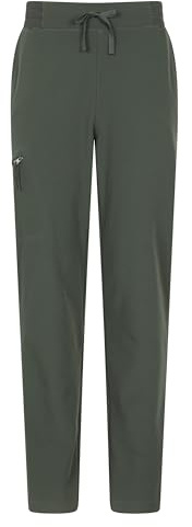 Mountain Warehouse Adventure Water Resistant Womens Trousers - Windproof Ladies Bottoms with Elastic Waistband & Lots of Pockets - Spring Summer, Walking, Outdoors & Trekking Khaki Women's Size 16