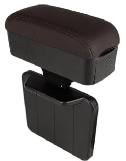 Qirc Car Armrest Box Protector Center Console Armrest Extender Elbow and Forearm Wrist Support Adjustable Height Comfort Pad Universal (Brown-with cup holders)
