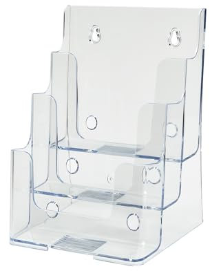 Deflecto Présentoir Comptoir A5 Portrait 3 Niveaux – Porte-revues Mural pour Brochures