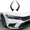 Stoßstange Gitter Frontspoiler Lufteinlässe Rahmen Zierleisten, Kompatibel für Honda Civic MK11 2021 2022 2023+, Front Spoiler Lip Diffusor Splitter,A Glossy Black