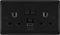 Generic BG Nexus Matt Black Double Socket with USB Type A & Type C (12W) NFB22UAC12B