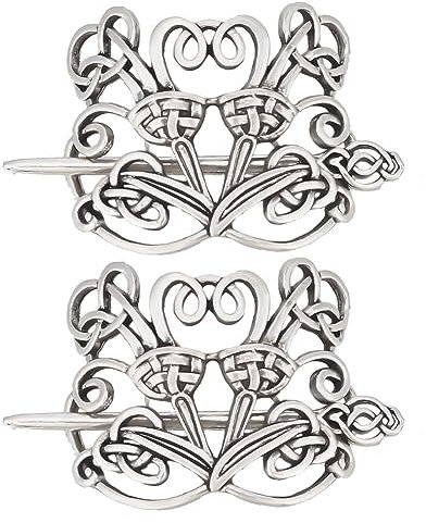 DELORIGIN 2er Pack Wikinger Keltische Haarnadeln Knoten Haarschmuck Im Tibetischen Stil Haarspange Schalnadel Aus Legierung Für Damen Schal Pullover Dekoration