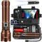 Blukar Torch Rechargeable, Torches LED Super Bright Flashlight, Adjustable Focus, 5 Modes, 5000 mAh Long Lasting, IP67 Waterproof, Smart Digital Display for Camping, Power Cuts, Emergency- Brown