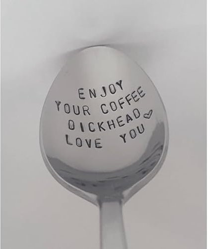 Funny Coffee Spoon Enjoy Your Coffee... Love You Valentine's Day Gift for Him - Perfect Anniversary Boyfriend Gift Prank