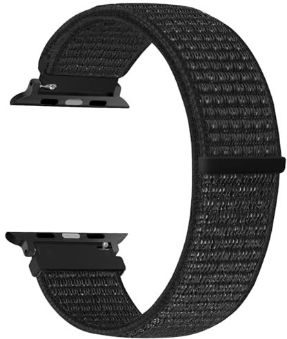 SOiiKE Bracelet Nylon Compatible avec Apple Watch 38mm 40mm 41mm 42mm 44mm 45mm 46mm 49mm Homme Femme, Bracelet Réglable de Sport pour iWatch Series 10/9/8/7/6/5/4/3/2/1/SE Ultra 2/1