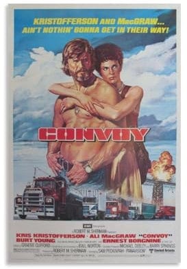 RYJFRYTRY Convoy klassischer Film, Vintage-Kunst-Film, modisches Poster, dekorative Malerei, Leinwand, Wandkunst, Wohnzimmer, Poster, Schlafzimmer, Gemälde, Wohnzimmer, Illustration, Poster, 40 x 60