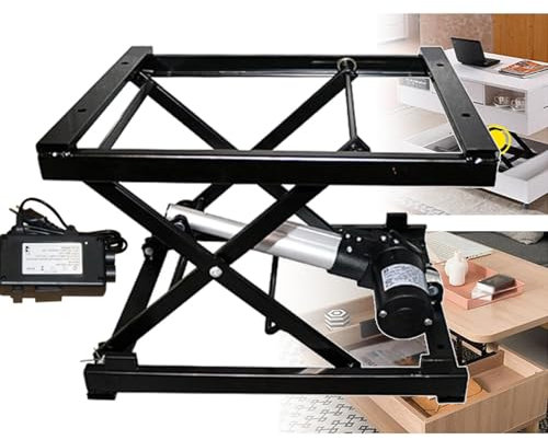 ZyKnaurral Elektrischer Couchtischlift, Esstisch mit ferngesteuertem Hub-Couchtisch, höhenverstellbare Multifunktionshebeplattform, Scherenhebehalterung, 50 kg hohe Last