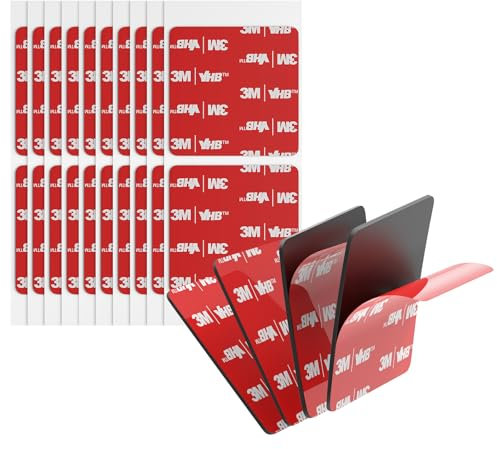 3M Pads Adesivi Biadesivi VHB ad alta Resistenza 50 MM x 50 MM 20 Pezzi Nero Spessi 0,6 MM Quadrati 5925 Nastro di Montaggio in Schiuma Adesiva Adesivo Forte per Decorazioni Auto Casa Ufficio Loghi