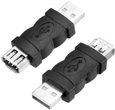 sourcing map 2PCS USB Male to IEEE 1394 6 Pin Female 800Mbps Adapter Cable Data Converter for DV, Digital Camera, Black