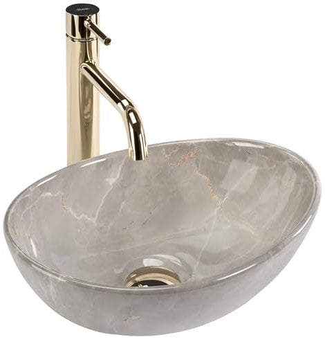 Lavabo Sobre Encimera Rea Sofia Mini Kashmir Gris