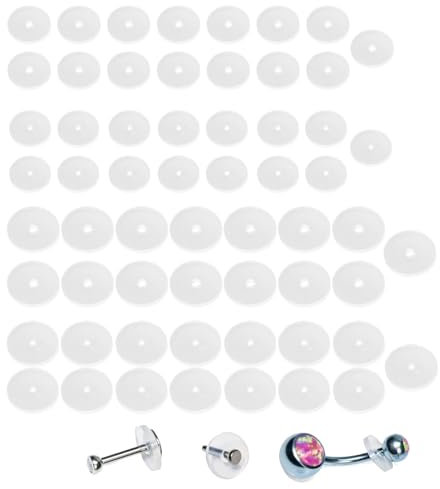 60 Pcs Anti Wildfleisch Disc,Wildfleisch Salbe,Wildfleisch Piercing,Gegen Wildfleisch Piercing,Für Piercing Bump Clear Disc Pads Zu Stabilisieren Ohrringe Stopper Earlobe Unterstützung Patches