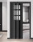 Porte accordéon en PVC et acrylique - Porte coulissante pliable de taille personnalisée pour placard, cuisine, garde-manger, couloir - Noir - 61 x 203 cm