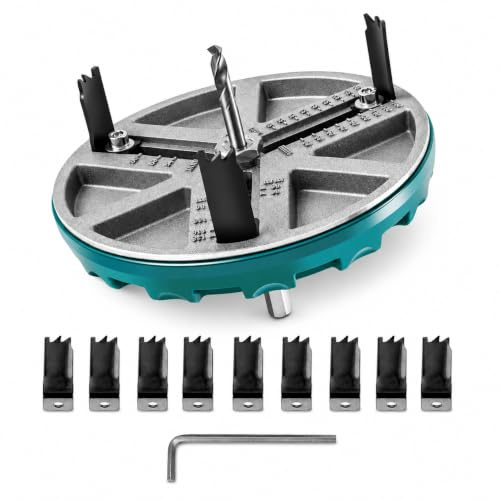 Telituny Scie Cloche Réglable 45-130 mm, Scie Cloche Bois avec 12 Lames | Scie Trèpan Foret de Trou, Ouvre-Trou Circulaire, pour Couper Bois, Plaques de Plâtre, Plastique et Panneaux Acryliques
