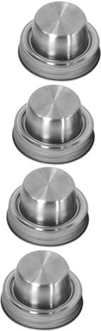 TOPBATHY 2sets Stainless Steel Mason Jar Shaker Lids with Seals Versatile Cocktail Shaking Caps for Flour Sifting Spice Dispensing Design for Convenient Use 2pcs*2