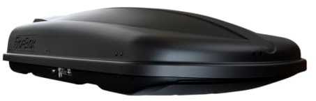 Dachbox TopBox 480 by Rameder, Schwarz Matt, Rechtsseitige Öffnung, Schnellspannbefestigung, Dachkoffer