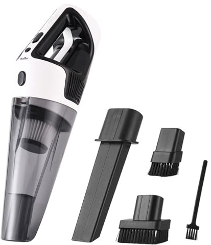 ZGHQHCDRH mini vacuum, 8000Pa Handheld Car Vacuum Cleaner Cordless With LED Lighting,Powerful With Large-Capacity Battery(Black and White,US)