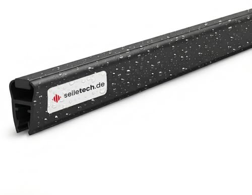 Seiletech.de Magnetdichtung UM03 – 2x 2m – Dichtung für 4mm 5mm 6mm Glastür – Schwạrz – Wasserabweisprofil – Duschabdichtung – Duschwand – mit Gummilippe – Schwallschutz – Duschdichtung