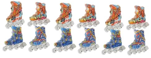 HOOTNEE Kleiner Fingerspielzeug Finger Rollschuhe 2 Paar Lebensechte Finger Skateboards aus Kunststoff Schreibtischspielzeug für Erwachsene Geschenkidee für Fingerboard Party