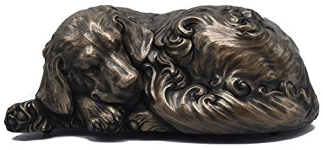Rainbowbridge At Peace Dog Urn/Ashes Casket Handcrafted Memorial - Suitable for Indoor & Outdoor Use- Bronze