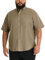 Van Heusen Chemise avec Boutons à Carreaux à Manches Courtes, Grande et Haute Bas, Aluminium, XXL Homme