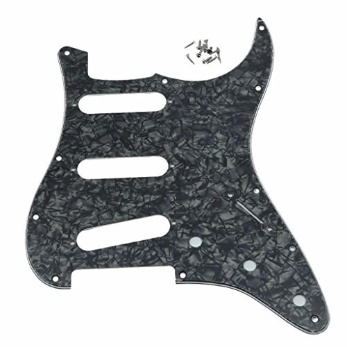 dopro Reverse Bridge ST Strat Style Gitarre Pickguard Black Pearl